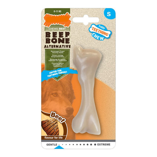 Dog chewing toy Nylabone Beef Bone Puppies Size S Thermoplastic Beef