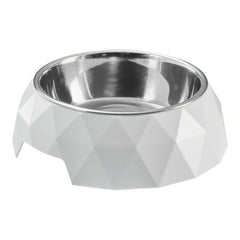 Dog Feeder Hunter Kimberley Melamin Stainless steel White Triangular (14 x 14 x 4,5 cm)