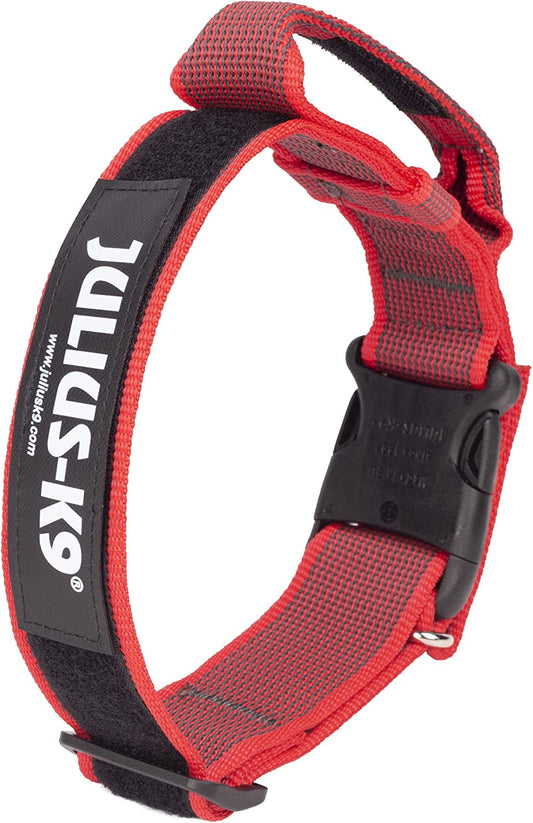 Julius-K9 IDC Color&Gray Collar With Handle 40mm Red