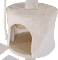 Lionto KB00206 Cat Tree 112cm Beige/White