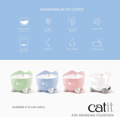 Catit Pixi Drinking Fountain For Cats 2.5L Mint Green