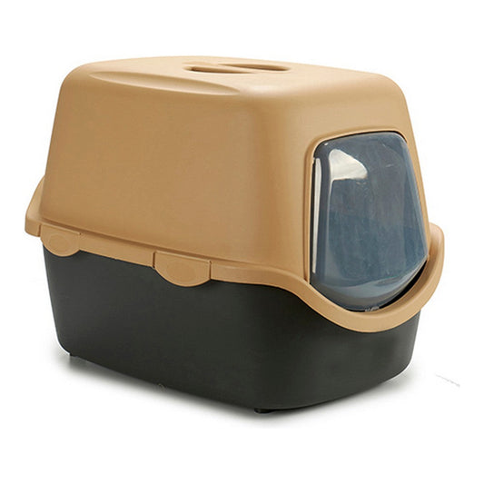 Cat Litter Box Plastic Beige (55 x 40 x 39 cm)