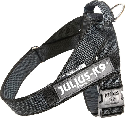 Julius-K9 IDC Color&Gray Lightweight Belt Harness XL/Size 2 Black