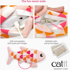 Catit Groovy Fish Motion Active Toy Pink