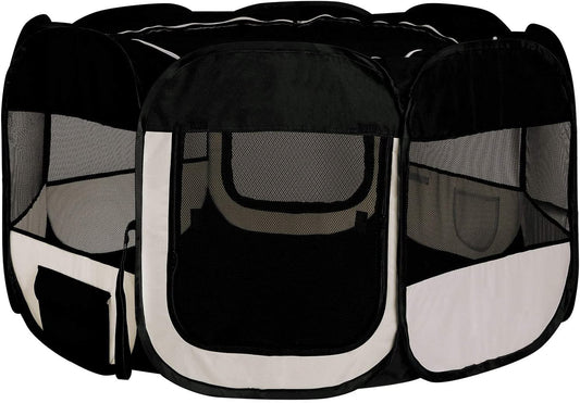 lionto PP00255 Puppy Playpen 110 x 64cm Black/Beige